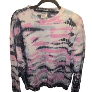 Victoria Secret Sz. Xsmall Tie Dye Cropped PINK Sweatshirt